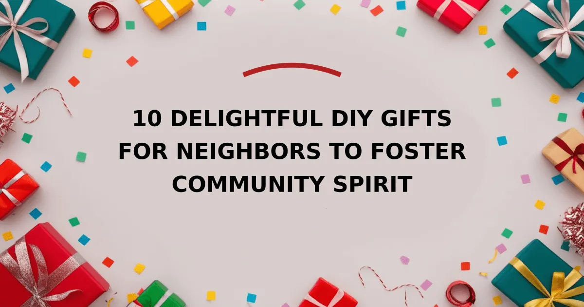 10 Delightful DIY Gifts for Neighbors to Foster Community Spirit